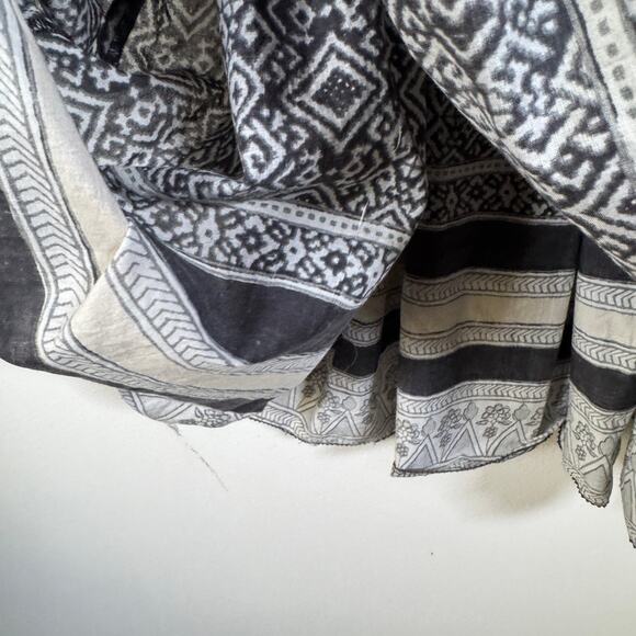 Sea New York Tasha Dress Womens M/L Gray Floral Puff Sleeve Cottagecore Peasant - Picture 8 of 15